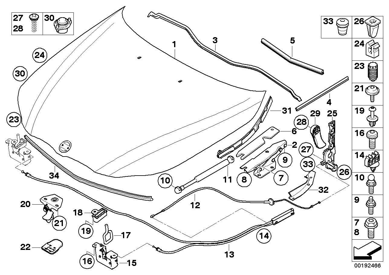 BMW 41617120275 - Balama, capota motor parts5.com