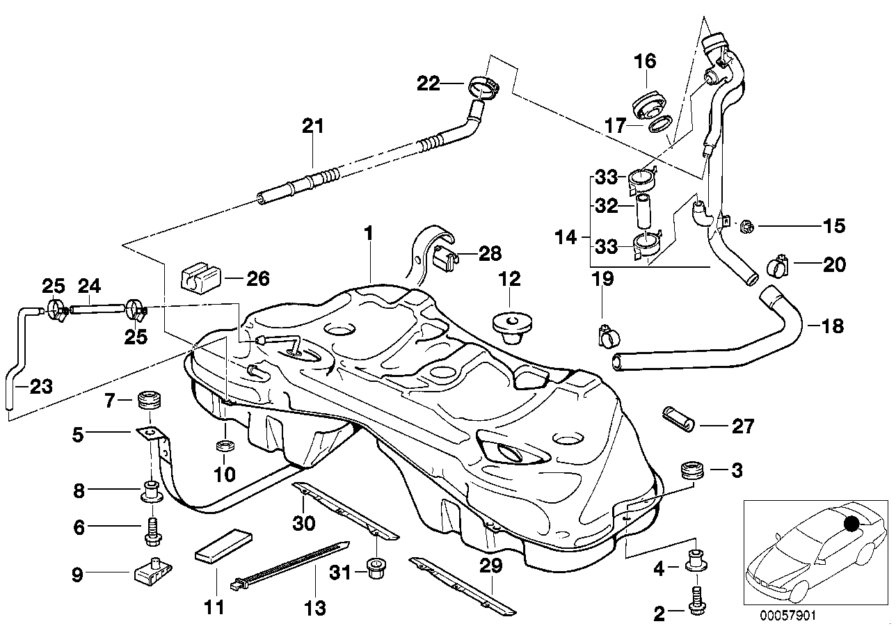 BMW 16111183145 - Rezervor combustibil parts5.com