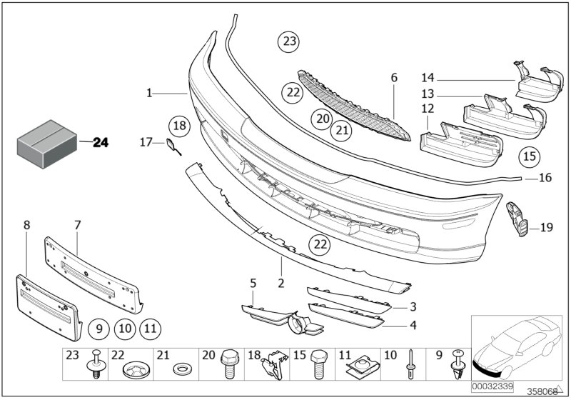 BMW 51118204357 - Grila ventilatie, bara protectie parts5.com