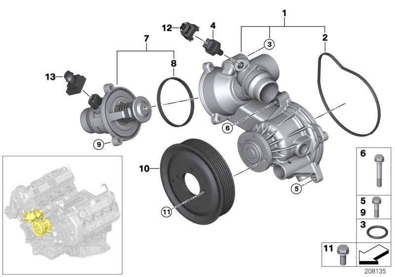 BMW 11 51 7 504 077 - Fulie, pompa apa parts5.com