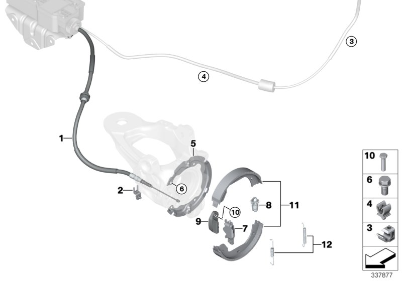 BMW 34416780041 - Brake Shoe Set, parking brake parts5.com