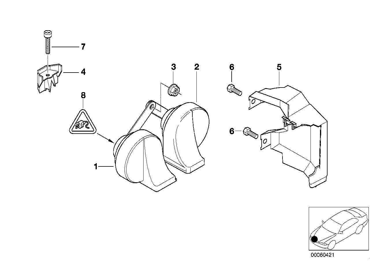 BMW 61 33 8 381 271 - Bocina parts5.com