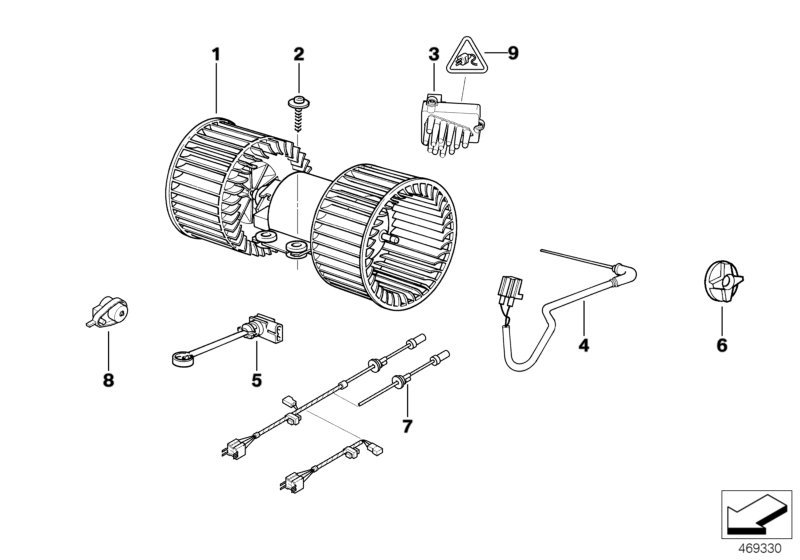 BMW (BRILLIANCE) 64 11 6 929 486 - Reglaj, suflanta de interior parts5.com