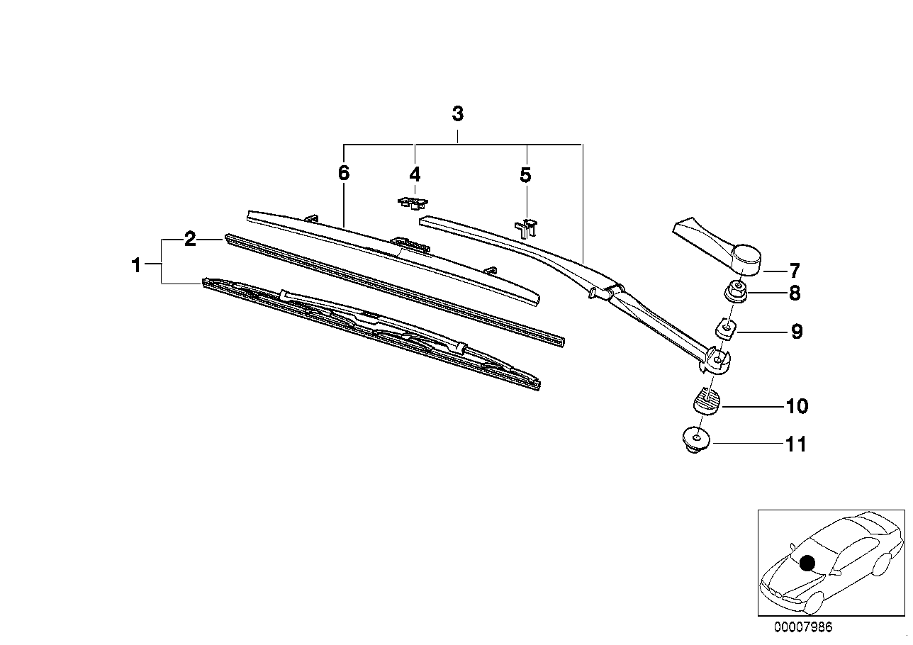 BMW 61618161491 - Stieracia liżta parts5.com