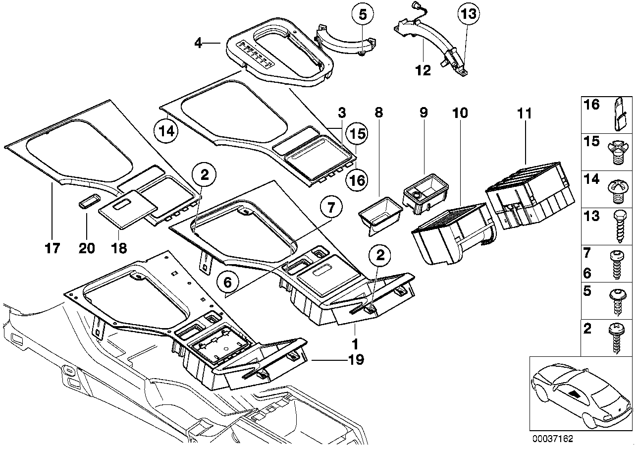 BMW 51 16 8 159 698 - Consola centrala parts5.com