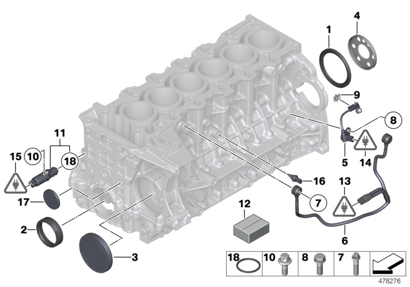 BMW 11 11 8 618 864 - Tesniaci krúżok kľukového hriadeľa parts5.com