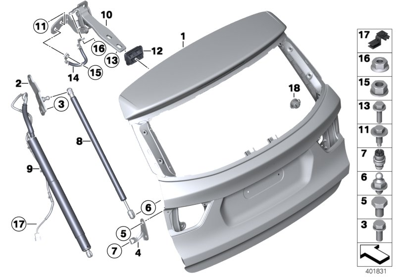 Alpina 51247211289 - Gas Spring, boot, cargo area parts5.com