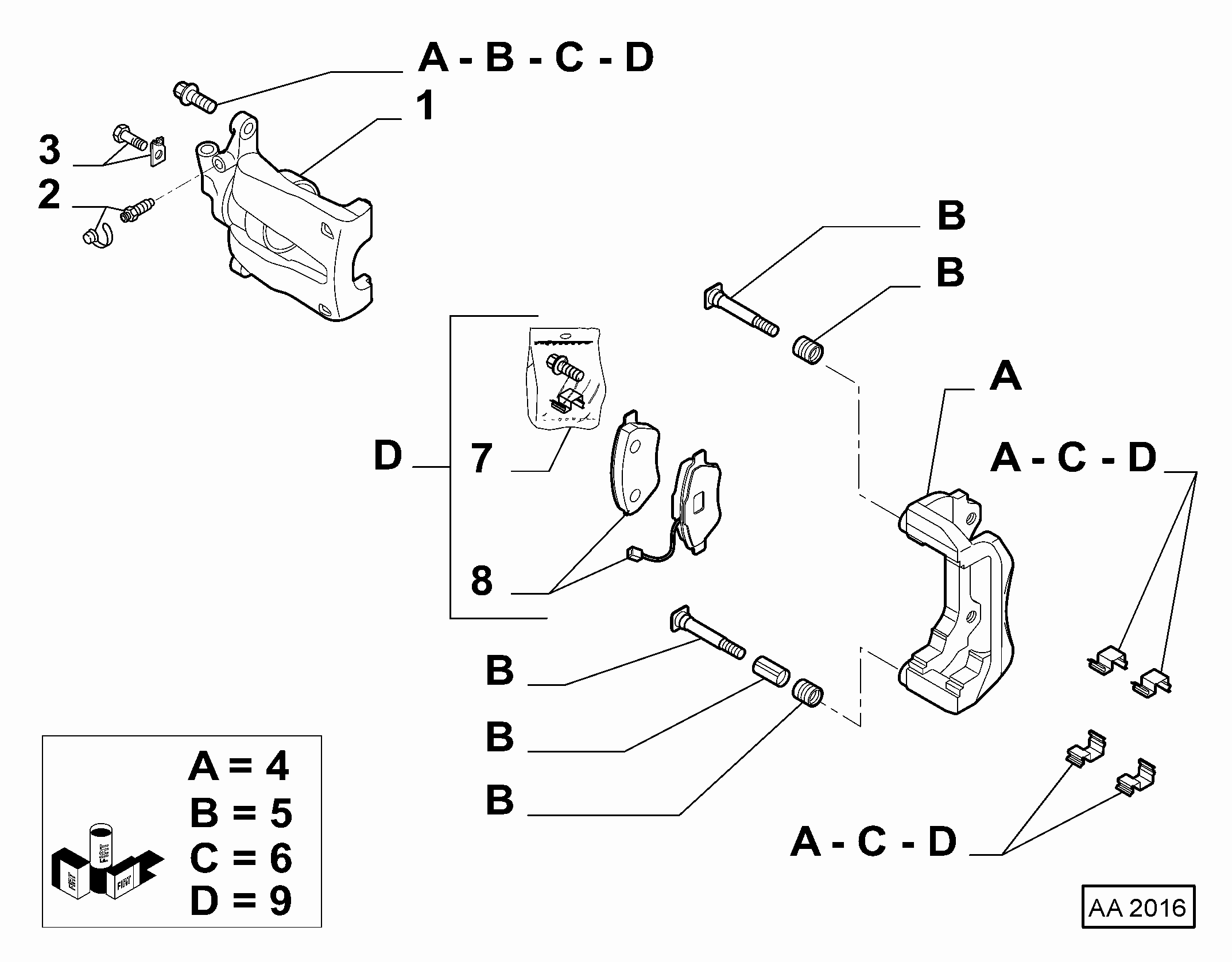 FIAT 77365468 - Brake Pad Set, disc brake parts5.com