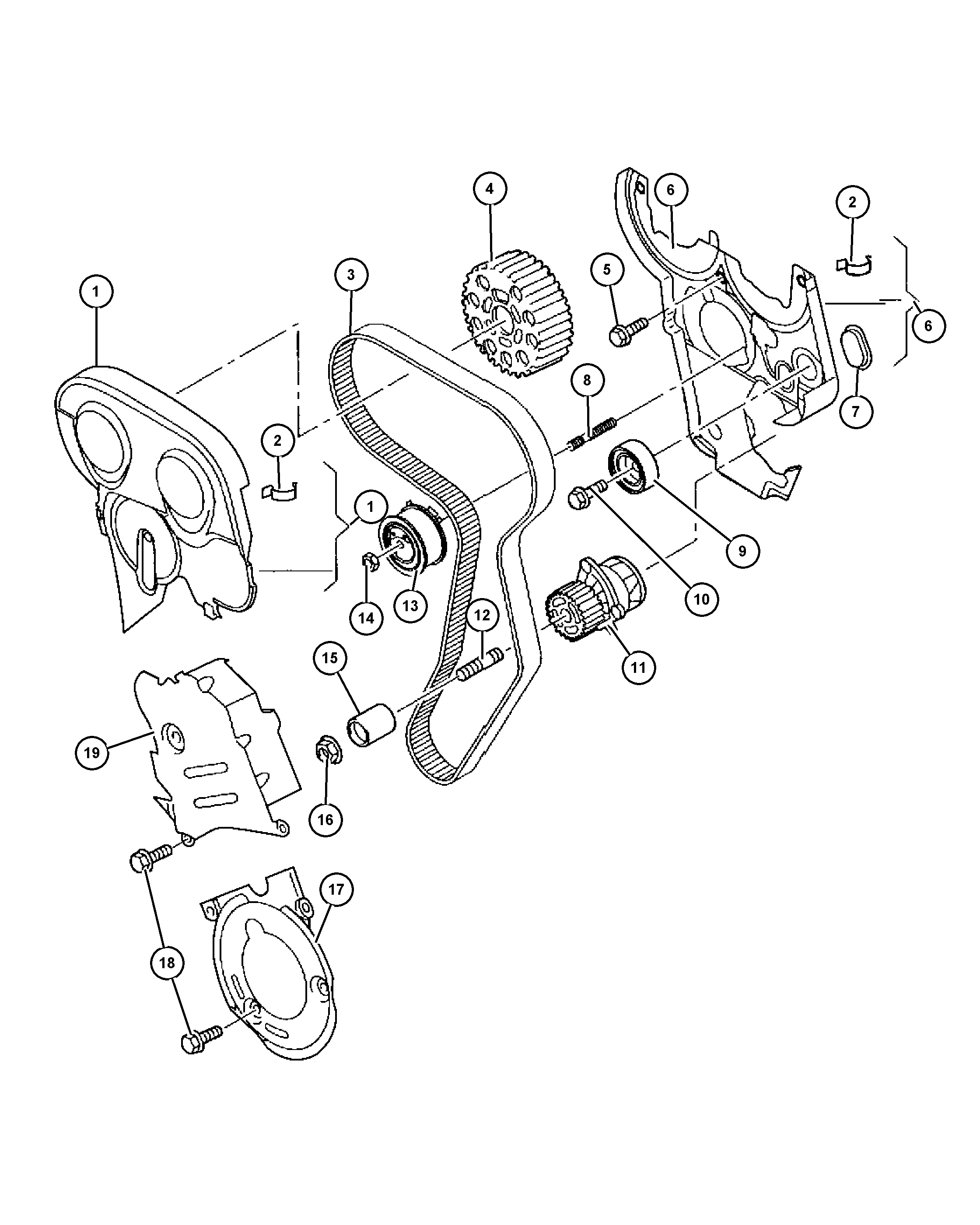 Dodge 68000 678AA - Water Pump & Timing Belt Set parts5.com