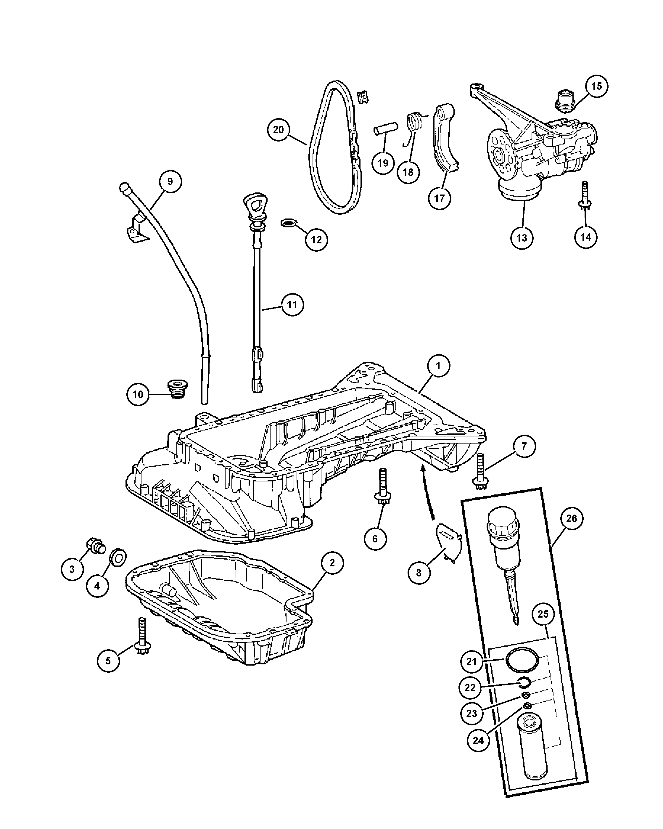 Dodge 5073 945AA - Zapiralni cep, oljna kad parts5.com