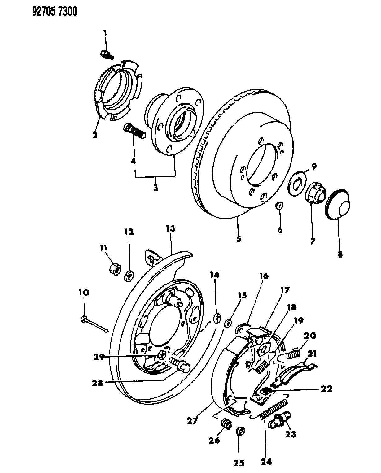 Mitsubishi MB85 7296 - Bremsbackensatz, Feststellbremse parts5.com