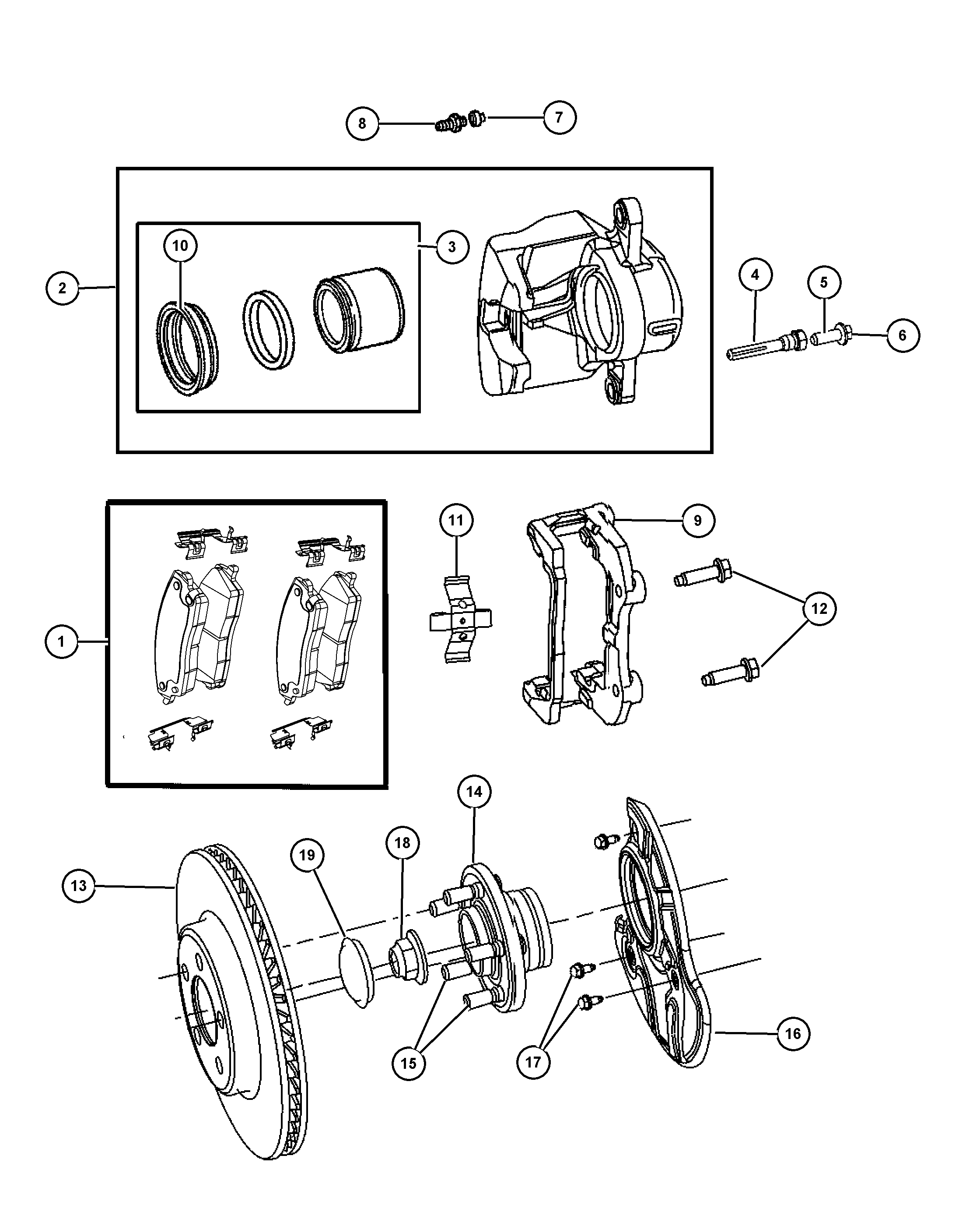 Chrysler 5142 558AA - Brake Pad Set, disc brake parts5.com