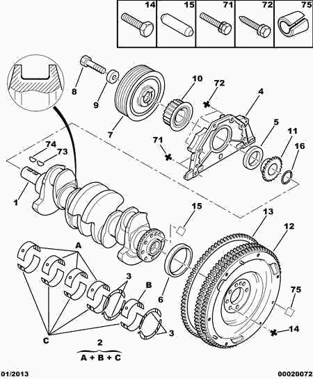 CITROËN 0515.V6 - Fulie curea, arbore cotit parts5.com