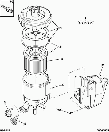 PEUGEOT 1901 69 - Housing, fuel filter parts5.com