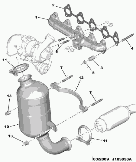 CITROËN 0349.N0 - Conta, egzoz manifoldu parts5.com