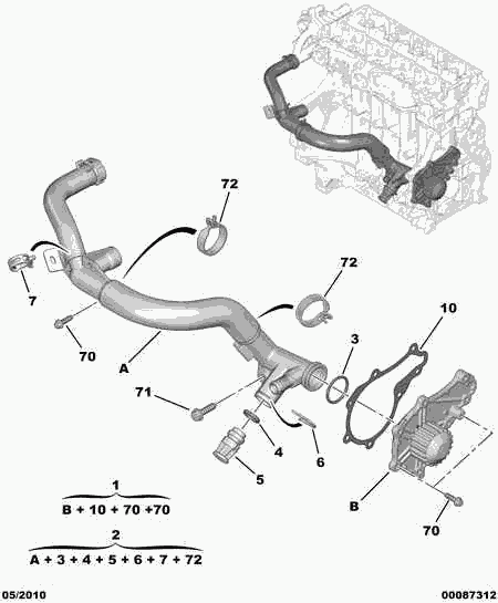 CITROËN/PEUGEOT 1201 K8 - Set pompa apa + curea dintata parts5.com