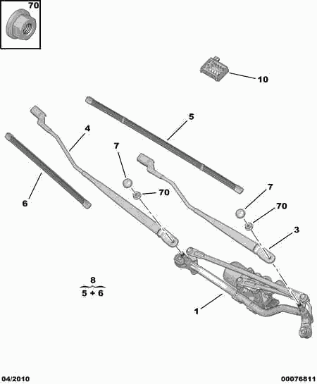 CITROËN/PEUGEOT 6423 J2 - Silecek süpürgesi parts5.com