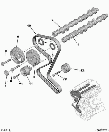 CITROËN 0829.A9 - Rola intinzator,curea distributie parts5.com