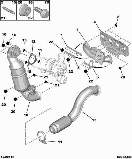 PEUGEOT (DF-PSA) 1706 P8 - Racord evacuare parts5.com