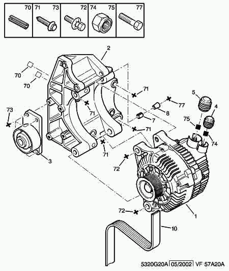 CITROËN 5751.50 - Szíjtárcsa / vezetőgörgő, hosszbordás szíj parts5.com