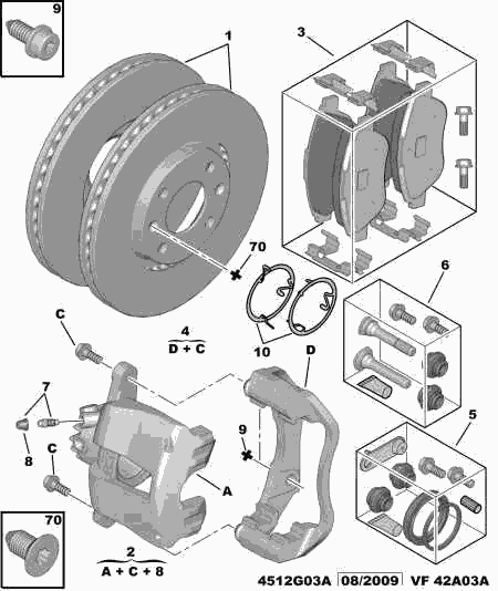 CITROËN 4404.64 - Σετ σωληνωτών οδηγών, δαγκάνα φρένων parts5.com