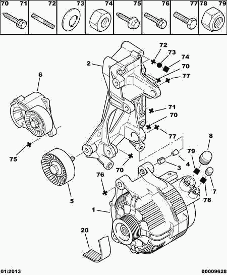 PEUGEOT 5750 YA - Curea transmisie cu caneluri parts5.com