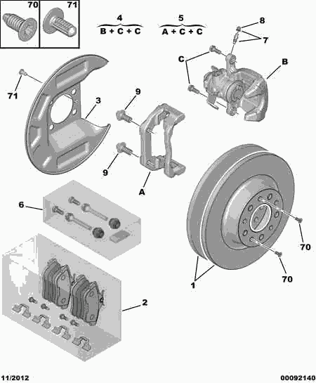 CITROËN 4401 L0 - Okvir kolutne zavore parts5.com