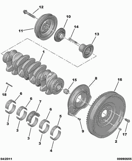 CITROËN 96 761 017 80 - Cuzineti, arbore cotit parts5.com