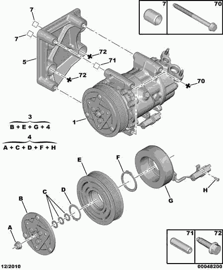 PEUGEOT 6453.XJ - Kompresör, klima sistemi parts5.com