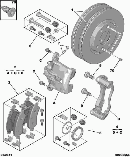 CITROËN 16 070 831 80 - Sada brzdových destiček, kotoučová brzda parts5.com