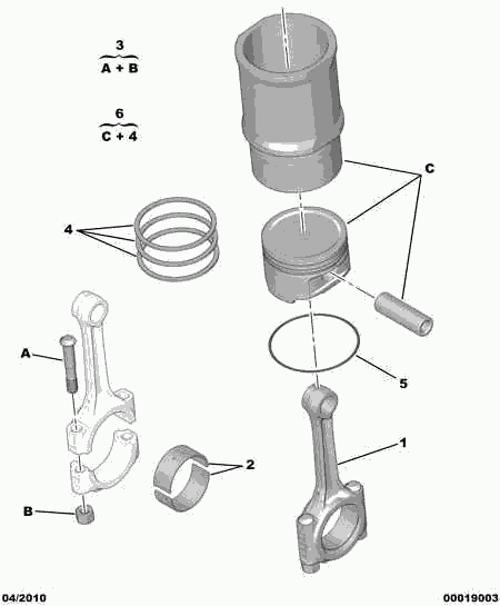 PEUGEOT 0112.A5 - Komplet tesnil, pusa valja parts5.com