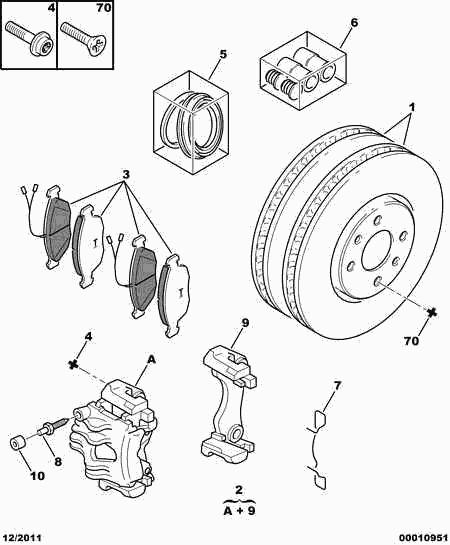 CITROËN 4253 06 - Fren balata seti, diskli fren parts5.com