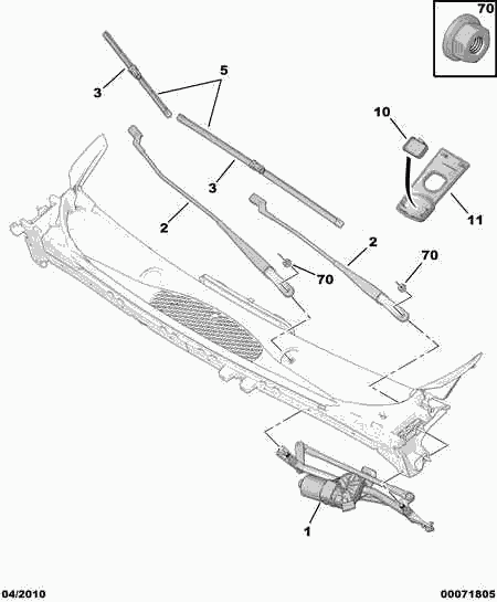 PEUGEOT 6423 J8 - Lamela stergator parts5.com