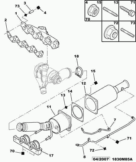 CITROËN 0349.J2 - Brtva, ispušna koljenasta cijev parts5.com