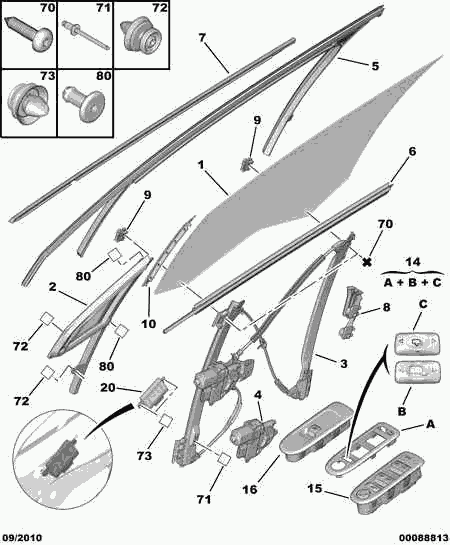 CITROËN 9221 EQ - Mecanism actionare geam parts5.com