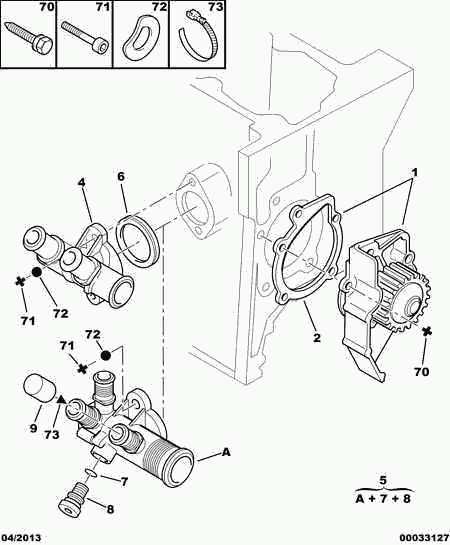 CITROËN 1336.H7 - Soğutma maddesi flanşı parts5.com