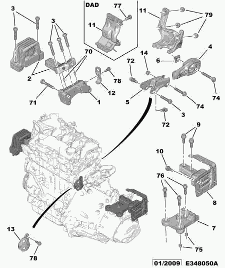 DS 1806 J8 - Holder, engine mounting parts5.com