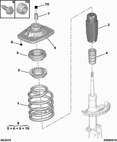 CITROËN/PEUGEOT 5031 A8 - Rulment sarcina suport arc parts5.com