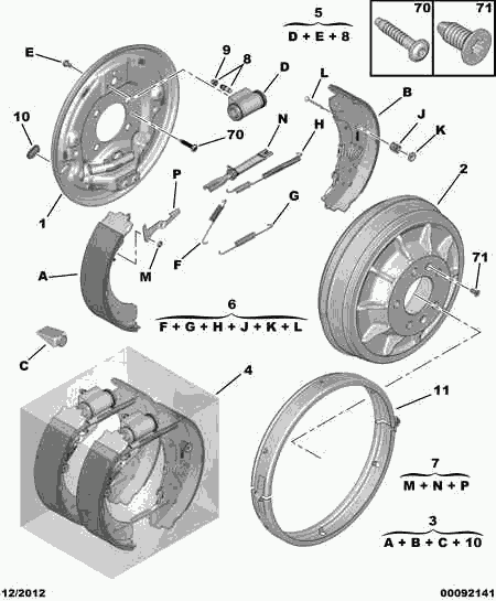 CITROËN 4241 N4 - Bremsbackensatz parts5.com