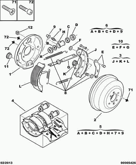 CITROËN 4241 K8 - Garnitura zavorne celjusti parts5.com