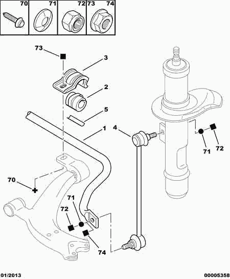 CITROËN 5087 61 - Drog / opornik, stabilizator parts5.com