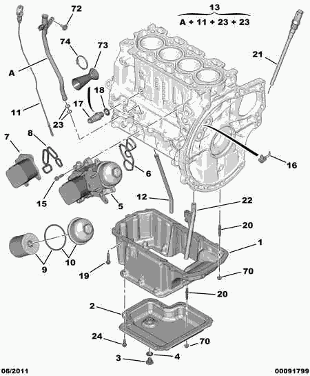 Mitsubishi 1103 L1 - Radiator ulei, ulei motor parts5.com