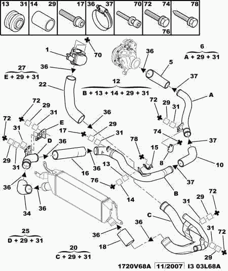 CITROËN 0345.F7 - Carcasa clapeta parts5.com