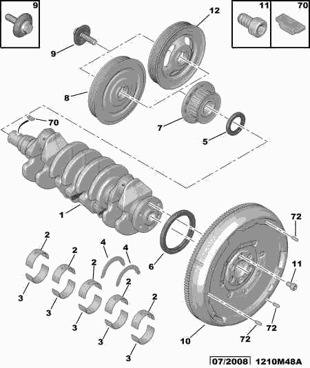 PEUGEOT (DF-PSA) 0127 49 - Tömítőgyűrű, főtengely parts5.com