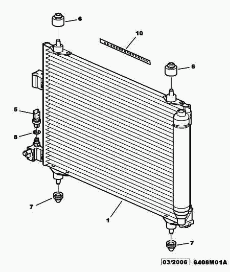 PEUGEOT 6455.FX - Condenser, air conditioning parts5.com