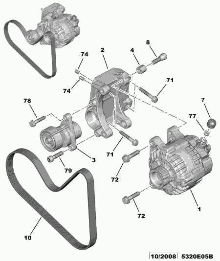 PEUGEOT (DF-PSA) 5750 WY - V-Ribbed Belt parts5.com