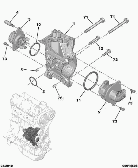 CITROËN 1204 45 - Set pompa apa + curea dintata parts5.com