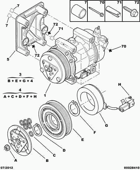 PEUGEOT 6453.QH - Συμπιεστής, συστ. κλιματισμού parts5.com