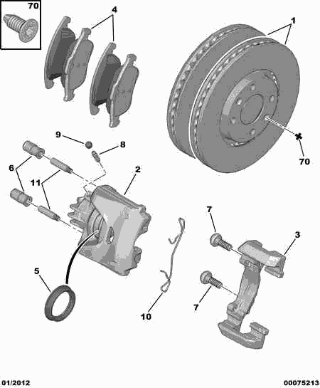 CITROËN 4439 33 - Ohjaustappi, jarrusatula parts5.com