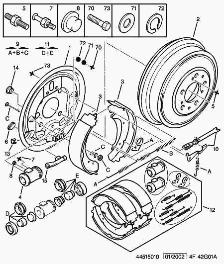 CITROËN 4402 A3 - Kolesni zavorni valj parts5.com